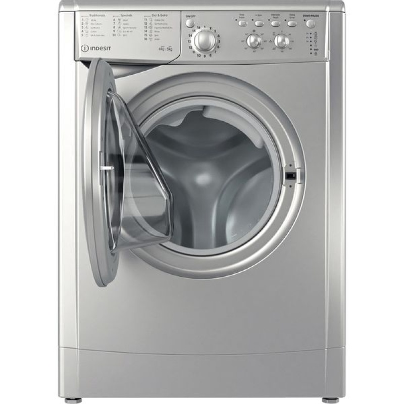 6/5KG EcoTime Washer Dryer | Indesit IWDC65125SUK | F-Rated Silver - Image 2