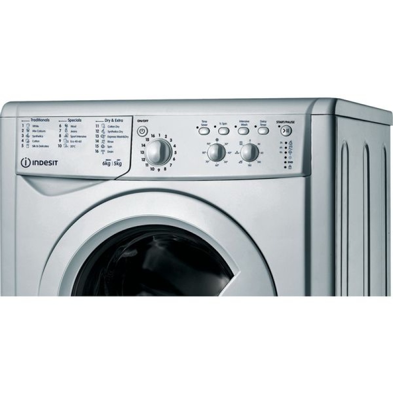 6/5KG EcoTime Washer Dryer | Indesit IWDC65125SUK | F-Rated Silver - Image 12