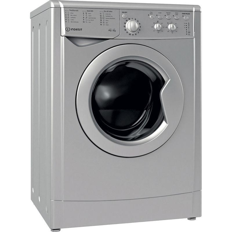 6/5KG EcoTime Washer Dryer | Indesit IWDC65125SUK | F-Rated Silver - Image 4